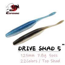 ESFISHING Pintail Fischköder Köder Drive Shad 125 mm 7,8 g 5 Stück Bass Iscas Künstliche Jigging Weiche Kunststoffe zum Angeln Salz sinken