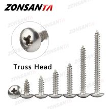 ZONSANTA Cross Recessed Truss Head Self-tapping Screw M3 M4 M5 M6 304 Stainless Steel Phillips Mushroom Umbrella Head Wood Screw