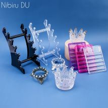 Nail Art Brush Holder Set Salon Pen Rack Accessory Acrylic Crystal Carving Carrier Storage Display Stand Nails Manicure Tools