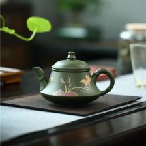 230CC Echte handgemachte grüne Wasserkocher Yixing lila Ton Teekanne Puer Tee-Set Kung Fu Zisha Teegeschirr