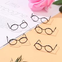 5PCS Retro Metal Round Doll Glasses Frame Lensless Miniature Eyewear Great Collection Cool Eyeglasses For Blythe Doll Accessorie