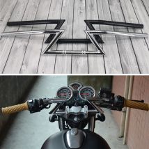 Vintage Motorradlenker 22 mm 7/8 Zoll für Cafe Racer Cruiser Bobber Chopper Tracker Lenker Z-Bars Roller Lenkrad