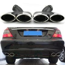 2x Edelstahl Auto Auspuff Schall dämpfer Spitzen für Mercedes Benz W211 E Klasse E240 E280 E320 E350 E430 E500 E63 Amg 2006-2010