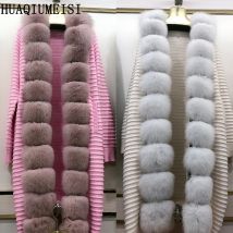 Natürliche pelz pelzmantel gestrickte pullover striped knopfleiste fuchs pelz damen warme damen gestrickte mantel herbst mantel needleworkFur echtpelz  pelzmantel felljacke real fox coat fuchs