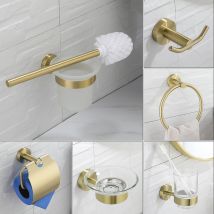 Bad Hardware Set Gebürstet Gold Wc Pinsel Halter Robe Haken Papier Halter Seife Dish Halter Wand Halterung Bad Zubehör
