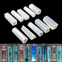 1 Stück Halskette Anhänger Silikonform für Schmuck Harz quadratischer Zylinder Schmuckherstellungswerkzeug UV-Epoxidharzformen