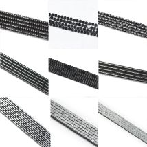 HGKLBB Zylinder Quader Herz-förmigen Schwarz Hämatit Naturstein Lose spacer Perlen Für Schmuck Machen Diy Armband 15''Inch