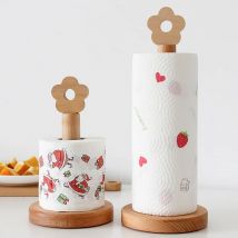 Japanischen Stil Massivholz Papier Rolle Halter Kreative Küche Vertikale Buche Papier Handtuch Rack Kleine Blume Faul Lappen Lagerung rack