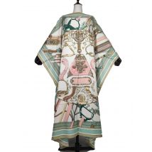 Length 130cm Bust 130 cm elegant printed silk Caftan lady dresses Loose Style Dashiki African Muslim women long dresses
