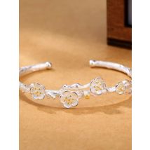 ZDADAN 925 Sterling Silver Lotus Adjustable Bracelet&Bangle For Women Fashion Jewelry