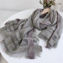 Autumn And Winter  Wool Acrylic Blend Scarfs For Ladies 100*200 Checkered TurbansFor Women