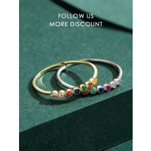 MODIAN 925 Sterling Silver Crown Bubble Pearl Rainbow Stackable Rings For Women Dazzling Clear CZ Wedding Engagement Jewelry