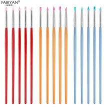 5Pcs Nail art Stift Pinsel Weiche Silikon Carving Handwerk Keramik Skulptur Präge Gestaltung Hohl Gebäude Ton Maniküre Punktierung Werkzeuge