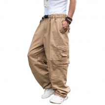 Trendy Lose Baggy Cargo Hosen Männer Casual Hiphop Harem Baumwolle Gerade Hosen Breites Bein Plus