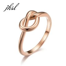 JHSL Marke 2 mm Luxus Edelstahl Damen Ringe Schwarz Roségold Silber Farbe US-Größe 4 5 6 7 8 9 10 11