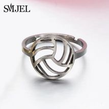 Mode Volleyball Ringe Frauen Männer Ball Anhänger Sport Schmuck Geschenke Volleyball Sport Fan Trainer Ringe Weltkarte Stahl Geschenke