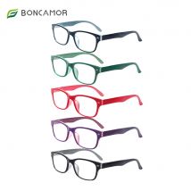 Boncamor 5er-Pack Lesebrillen mit Federscharnier für Herren und Damen, HD-Reader, verschreibungspflichtige Dioptrienbrillen +1,0 + 2,0 + 3,0 + 4,0 + 5,0 + 6,0