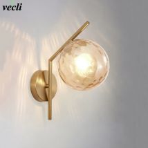 Nordische Glaswand lampe Schlafzimmer Nachttisch lampen Wohnzimmer Korridor Wand leuchte moderne Gold/Schwarz Innen dekor Leuchten