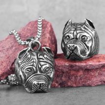 Bull Hund Tier Edelstahl Männer Halsketten Anhänger Kette Punk Hip Hop für Freund Männlich Schmuck Kreativität Geschenk Großhandel