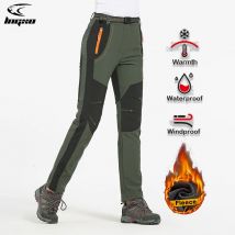 LNGXO Pantaloni invernali in pile spesso caldo da donna Escursionismo Trekking Trekking Campeggio Sci Pantaloni soft shell Pantaloni antivento da esterno