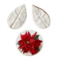 Poinsettia Petal Veiner Silicone Mould Fondant Flowers Cake Decorating Chocolate Gumpaste Sugarcraft Clay Cold Porcelain M2121