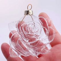 5 Stück x DIY malbar nach Hause Hochzeit Weihnachts dekoration Ornament Ball 80mm Glas Rose