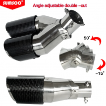 Original SUMSOO Auto Universal Winkel Einstellbare Doppel-out Carbon Faser Auspuff Spitze Gerade