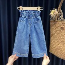 2026 Spring Autumn Girls Fashion Wide Leg Jeans Pant Baby Kids Children Denim Trousers