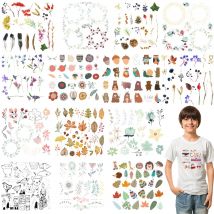 Cartoon Pflanze Blumen Aufkleber Wärmeübertragung PVC Patch Hitzeempfindliche Patches Bügelaufkleber auf Kleidung DIY Applikationen