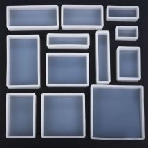 Cuboid Cube Mold Epoxy Resin Glue Silicone Mold DIY Jewelry Pendant Storage Mold Tool Square Rectangular Casting Accessories