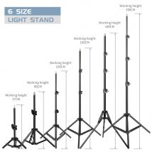 Supporto per treppiede portatile regolabile per studio fotografico da 37/68/100/150/190 cm con testa a vite da 1/4 per studio fotografico Flash