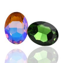 QLcrysta New colorful Grass rhintstone Oval strass pointback Glue on glass Crystal Stones non hotfix for diy jewelry accessories