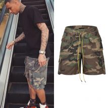 Vintage Camouflage Cargo Shorts Mens Three-dimensional Tailoring Pocket Oversized Cargo Camo Shorts Summer Street Casual Short