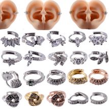 1PC Edelstahl Zirkon Nase Hoop CZ Ohr Clip Helix Knorpel Ohrring Daith Ohrring Tragus Ring Ohr Piercing Schmuck