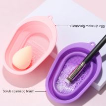 1 Stück zusammen klappbare Silikon bürste Eier kissen saubere Wasch werkzeuge für Make-up Pinsel Scrub ber Board Kosmetik Reinigungs matte Kit
