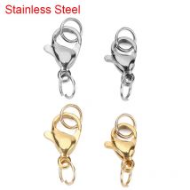20 stücke 10mm 12mm Edelstahl Karabiner Haken Für Halskette Armband Gold Farbe Anschlüsse Fit Diy Schmuck Machen liefert