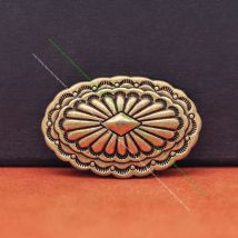 6PCS 46*30MM Solide Antike Messing Tirbal Indischen Traditionellen Südost Floral Leathercraft Gürtel Brieftasche Oval Concho Screwback