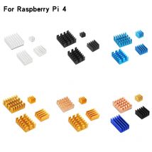 Raspberry Pi 4 Modell B Aluminium-Kühlkörper Silber Schwarz Gold Blau 4 Stück Kühlkörper Starker Kühler Kühlset Kühlkörper für RPi 4B