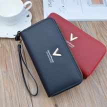 Large Capacity Zipper Wallet Women Long Purse Fashion Ladies Clutch Envelope Bag PU Leather Mobile Phone Multi-card Coin Purse
