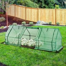 Outsunny serra 2'7 metri tubo d'acciaio 270x90x90cm pomodori piante fiori PE 140g/m2
