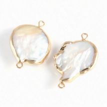 Unregelmäßige natürliche Perle Shell Connector Modeschmuck DIY Armband Halskette Charm Schmuckherstellung