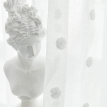 Weißer Vorhang aus Garn mit Stickerei, Zuckerwatte-Vorhang, nordischer, schlichter Vorhang für Schlafzimmer, Balkon, wolkenförmiger Fenstervorhang
