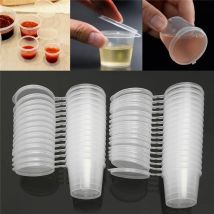 30 pz/set 30ml 50ml 100ml Plastica Usa E Getta Da Asporto Tazza di Salsa Contenitori Scatola di Alimenti con Coperchi Incernierati Scatola di Vernice Pigmento Riutilizzabile