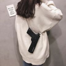 Tasche für Frauen Fanny 3d Pistole geformte Ketten Umhängetasche Pu Mode Mini Tasche Geldbörse Street Style Prävention von Raub