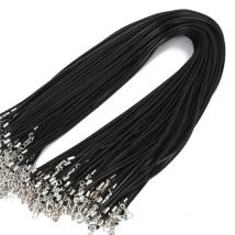 100 pz/lotto alla rinfusa 1-2MM cera nera pelle serpente collane cavo corda corda filo Extender catena per la fabbricazione di gioielli all'ingrosso