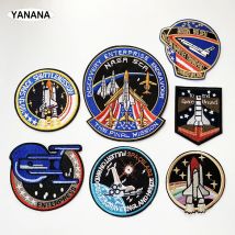 Raumschiff Shuttle Astronaut Aufnäher zum Aufbügeln, Kleidung, bestickt, zum Aufnähen, Applikation, Logo, Aufnäher, Streifenabzeichen für Kleidung, Tasche