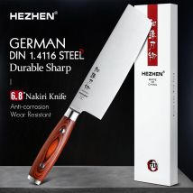 Hezhen bassic serie edelstahl nakiri scheibe küchenmesser deutsch molybdän vanadium stahl kochmesser