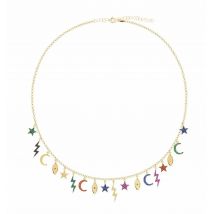 35 + 10 cm Halsband Damen Halskette Liebhaber Gold Farbe Mond & Stern Auge Blitz Anhänger Halskette Verlobungsschmuck