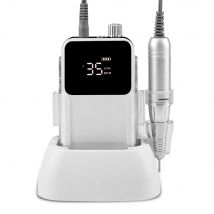 SIMINAIL Trapano per unghie rettangolare Base da tavolo ricaricabile 35000 giri/min Macchina elettrica per manicure Lima per unghie Pedicure Foratura a batteria