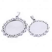 Reidgaller 3 Stück Edelstahl 20 mm 25 mm Cabochon-Basisfassungen DIY leere Anhänger Halskette Lünette Tabletts für die Schmuckherstellung